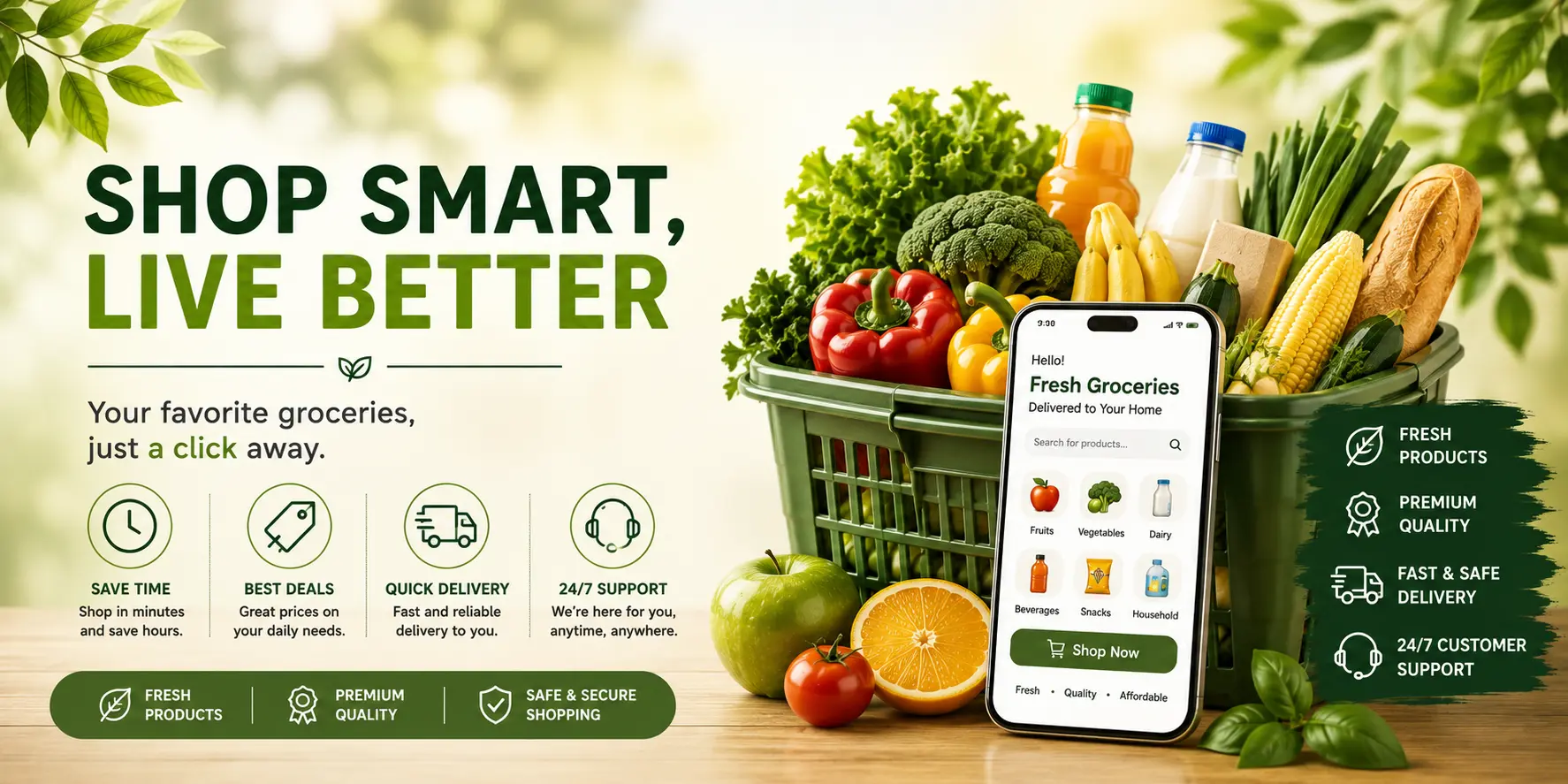 SmartMeal India fresh groceries and quick delivery banner